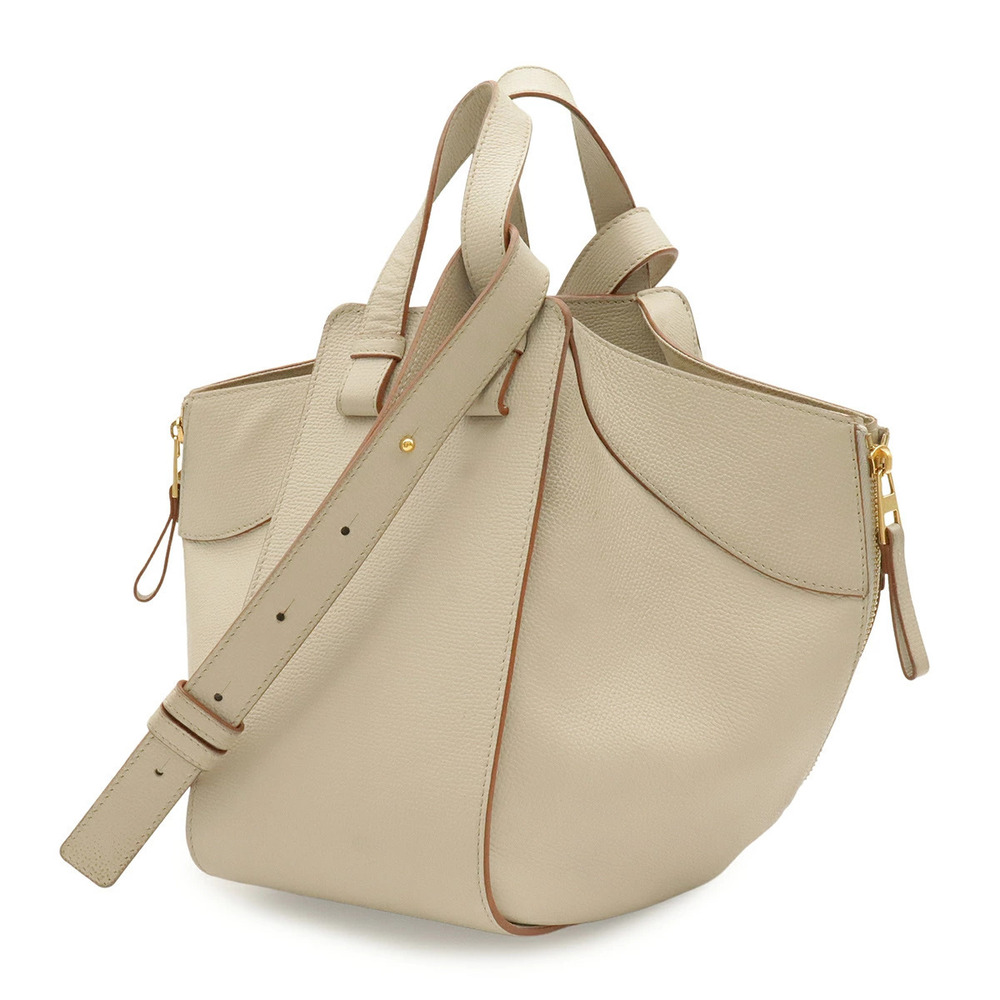 Loewe Hammock Leather Sand Beige Cream 2way Crossbody Bag Tan Cream